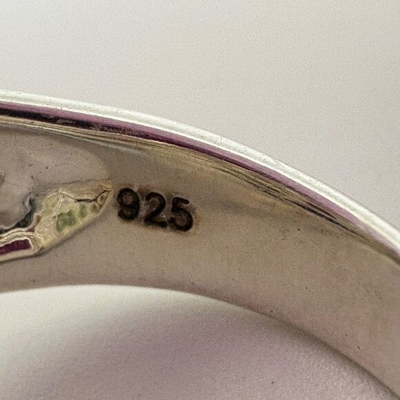 VTG Sterling Silver 925 Citrine Peridot Multi-Stone Statement Ring Size 8.5 - Picture 8 of 10